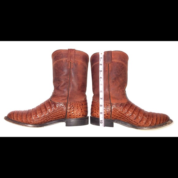 LARRY MAHAN EXOTIC LEATHER WESTERN BOOTS - Picture 6 of 8